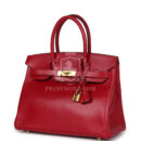 Hermes Birkin 30 Rouge Vif Tadelakt GHW