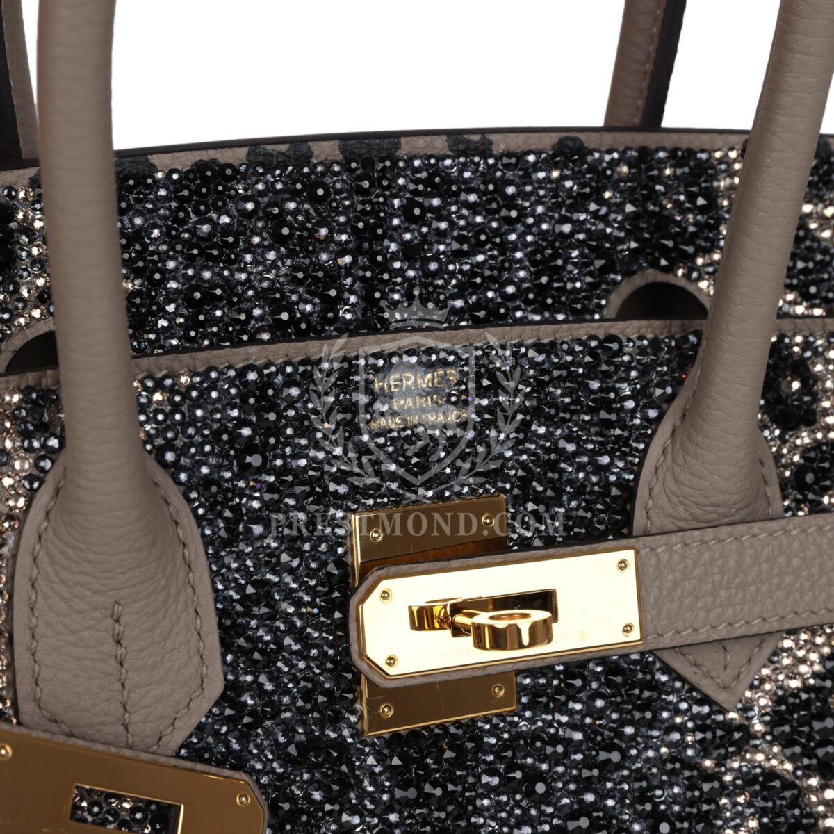 Custom Leopard Swarovski Crystal Hermes Birkin 30 Gris Asphalte Togo GHW — изображение 7