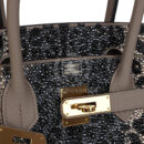 Custom Leopard Swarovski Crystal Hermes Birkin 30 Gris Asphalte Togo GHW