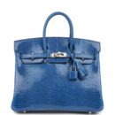 Hermes Birkin 25 Bleu Saphir Niloticus Lizard PHW