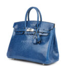 Hermes Birkin 25 Bleu Saphir Niloticus Lizard PHW