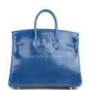Hermes Birkin 25 Bleu Saphir Niloticus Lizard PHW