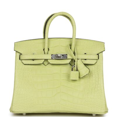 Hermes Birkin 25 Jaune Bourgeon Matte Alligator PHW