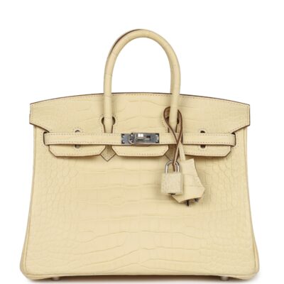 Hermes Birkin 25 Vanille Matte Alligator PHW