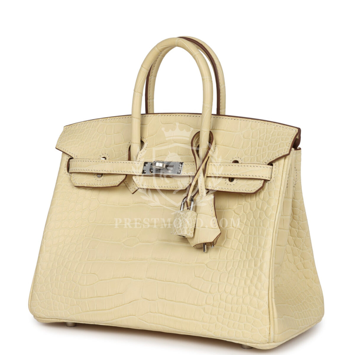 Hermes Birkin 25 Vanille Matte Alligator PHW — изображение 5