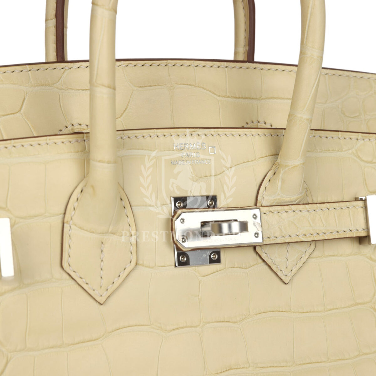 Hermes Birkin 25 Vanille Matte Alligator PHW — изображение 7