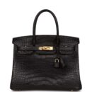 Hermes Birkin 30 Black Matte Alligator GHW