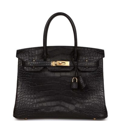 Hermes Birkin 30 Black Matte Alligator GHW