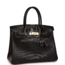 Hermes Birkin 30 Black Matte Alligator GHW