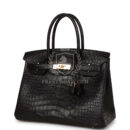 Hermes Birkin 30 Black Matte Alligator GHW
