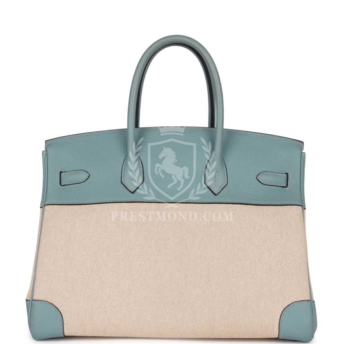 Hermes Birkin 35 Ciel Clemence and Ecru-Beige Toile H PHW — изображение 4
