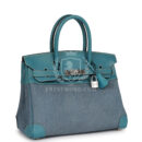 Vintage Hermes Birkin 30 Blue Jean Gulliver and Denim PHW