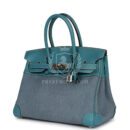 Vintage Hermes Birkin 30 Blue Jean Gulliver and Denim PHW