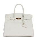 Hermes Birkin 35 White Clemence GHW