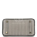 Hermes Special Order (HSS) Birkin 25 Gris Perle and Black Matte Alligator Mississippienis Brushed GHW