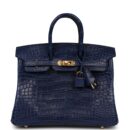 Hermes Birkin 25 Bleu Saphir Matte Alligator GHW
