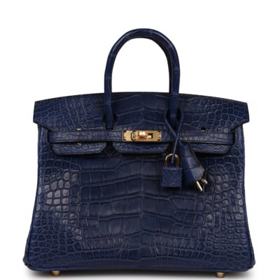 Hermes Birkin 25 Bleu Saphir Matte Alligator GHW