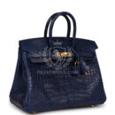 Hermes Birkin 25 Bleu Saphir Matte Alligator GHW
