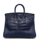 Hermes Birkin 25 Bleu Saphir Matte Alligator GHW