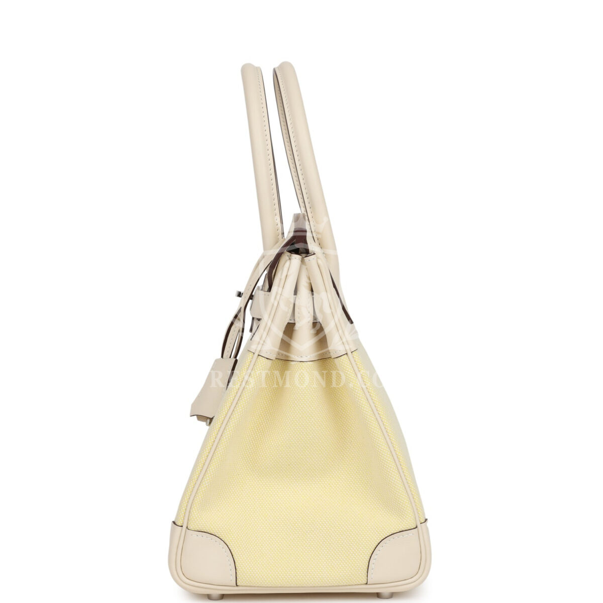 Hermes Birkin 30 Nata Swift and Jaune Poussin Toile H Canvas PHW — изображение 2