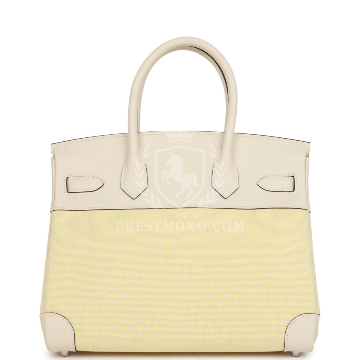 Hermes Birkin 30 Nata Swift and Jaune Poussin Toile H Canvas PHW — изображение 4