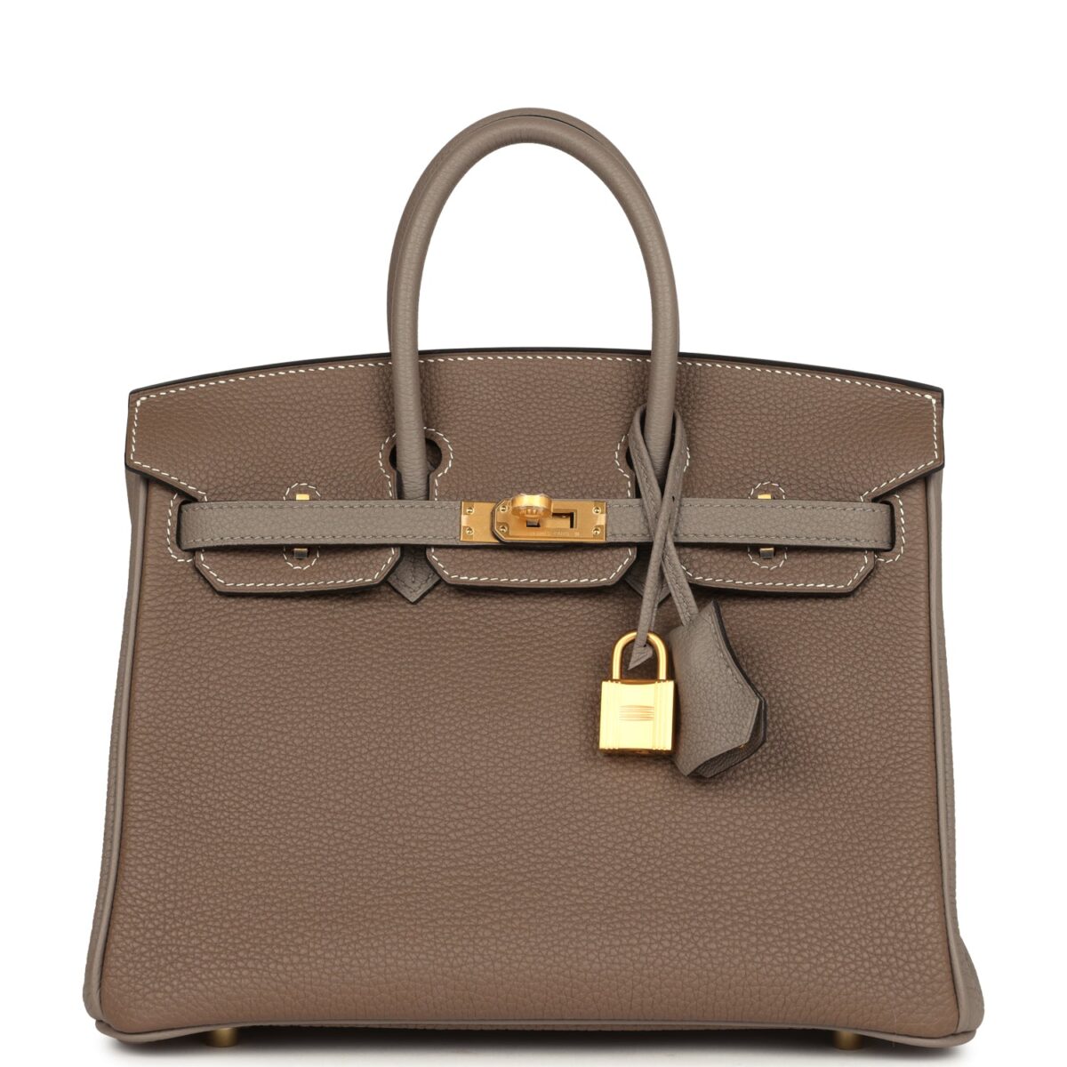 Hermes Special Order (HSS) Birkin 25 Etoupe and Etain Togo Brushed GHW