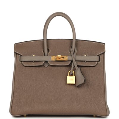 Hermes Special Order (HSS) Birkin 25 Etoupe and Etain Togo Brushed GHW