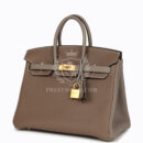 Hermes Special Order (HSS) Birkin 25 Etoupe and Etain Togo Brushed GHW