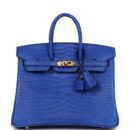 Hermes Birkin 25 Bleu Royal Matte Porosus Crocodile GHW