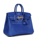 Hermes Birkin 25 Bleu Royal Matte Porosus Crocodile GHW