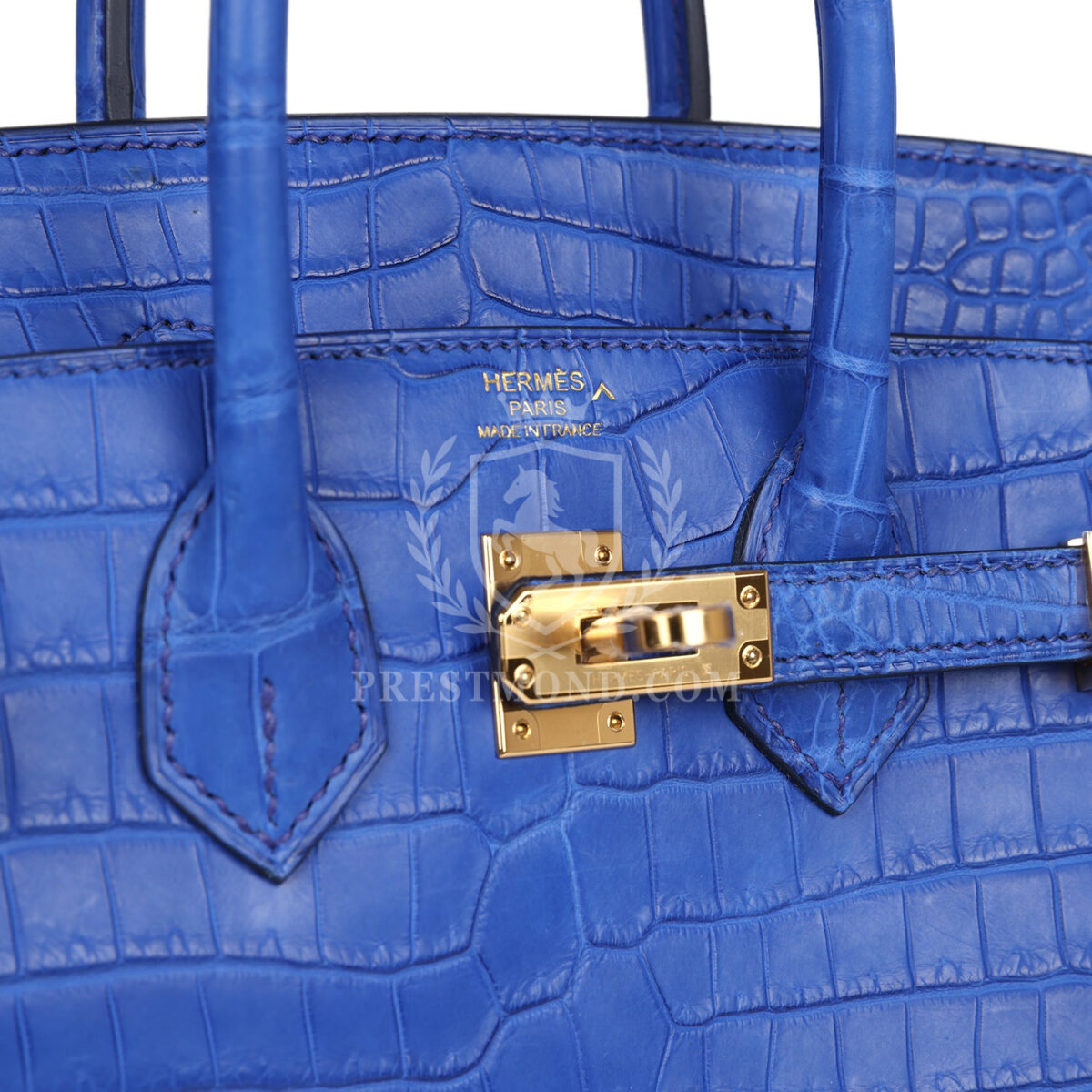 Hermes Birkin 25 Bleu Royal Matte Porosus Crocodile GHW — изображение 7