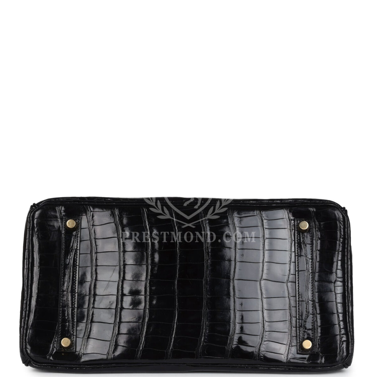 Vintage Hermes Birkin 35 Black Shiny Porosus Crocodile GHW — изображение 6