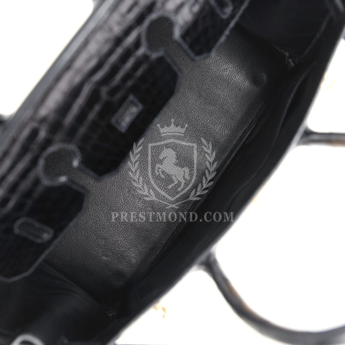 Vintage Hermes Birkin 35 Black Shiny Porosus Crocodile GHW — изображение 8