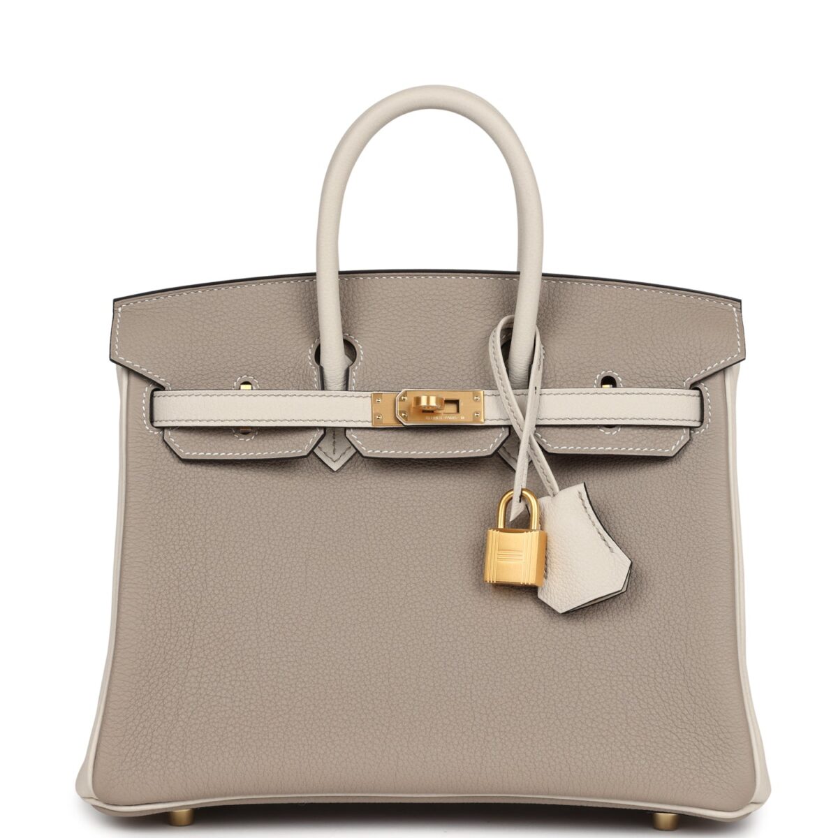 Hermes Special Order (HSS) Birkin 25 Gris Tourterelle and Craie Togo Brushed GHW