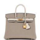 Hermes Special Order (HSS) Birkin 25 Gris Tourterelle and Craie Togo Brushed GHW