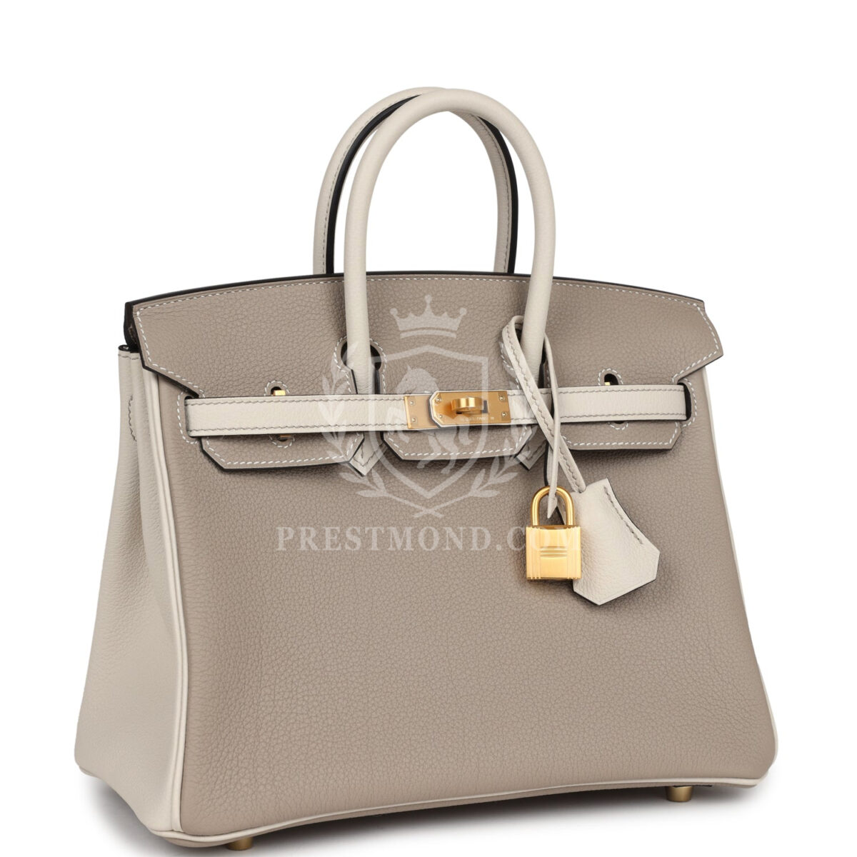 Hermes Special Order (HSS) Birkin 25 Gris Tourterelle and Craie Togo Brushed GHW — изображение 2