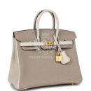 Hermes Special Order (HSS) Birkin 25 Gris Tourterelle and Craie Togo Brushed GHW