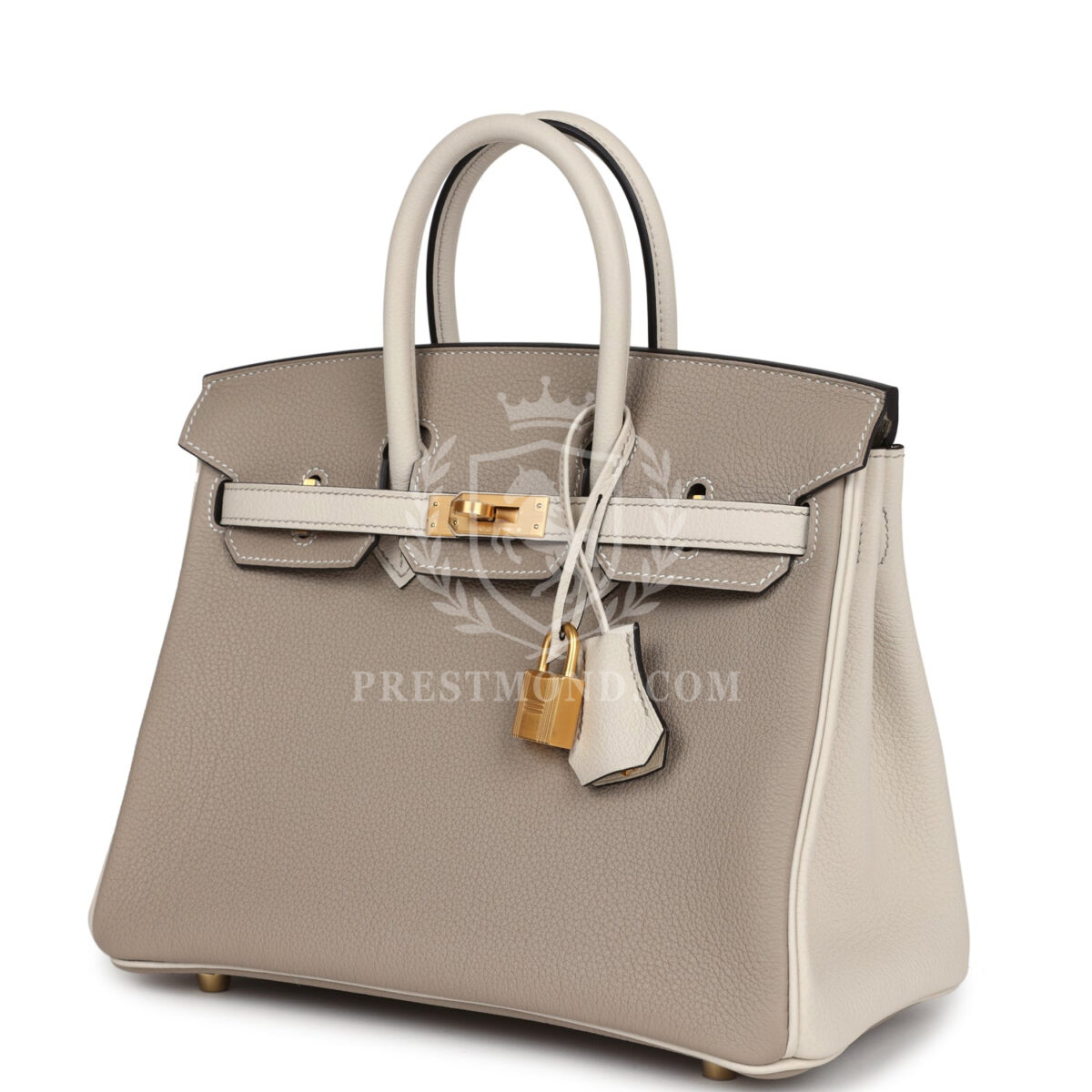 Hermes Special Order (HSS) Birkin 25 Gris Tourterelle and Craie Togo Brushed GHW — изображение 5