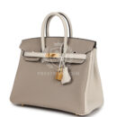 Hermes Special Order (HSS) Birkin 25 Gris Tourterelle and Craie Togo Brushed GHW
