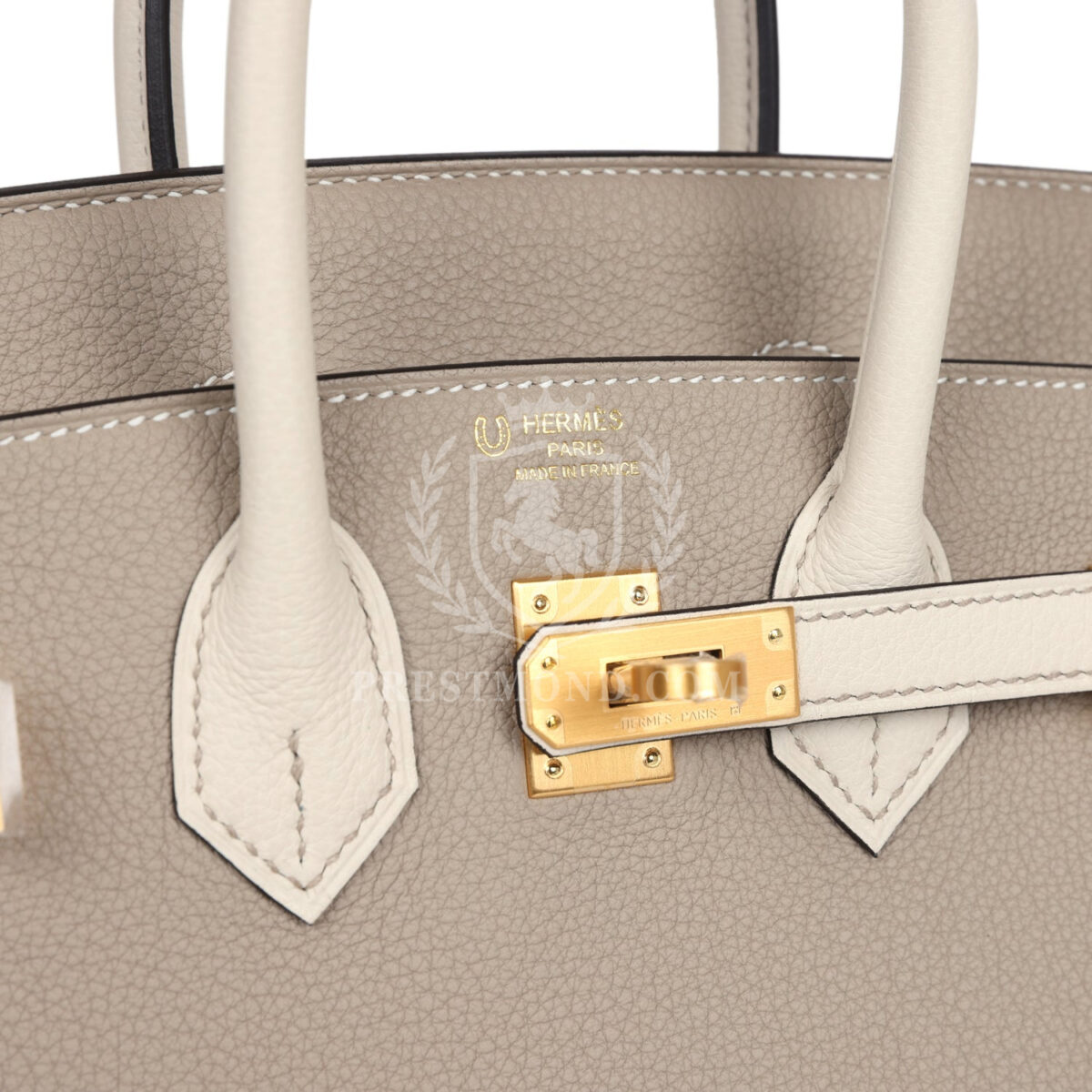 Hermes Special Order (HSS) Birkin 25 Gris Tourterelle and Craie Togo Brushed GHW — изображение 7