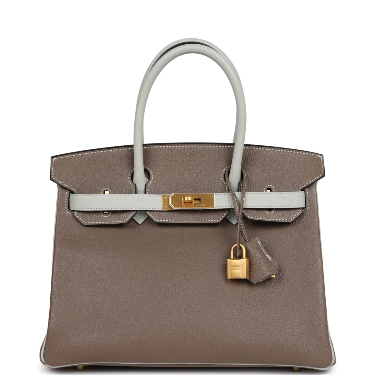 Hermes Special Order (HSS) Birkin 30 Etoupe and Gris Perle Chevre Brushed GHW