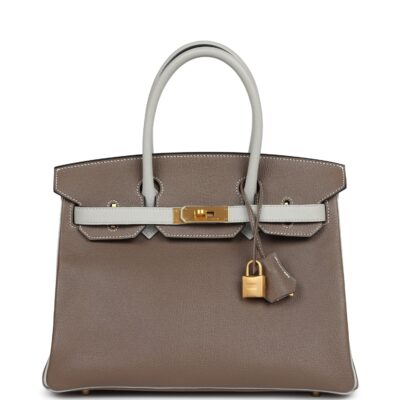 Hermes Special Order (HSS) Birkin 30 Etoupe and Gris Perle Chevre Brushed GHW