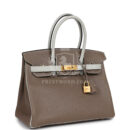 Hermes Special Order (HSS) Birkin 30 Etoupe and Gris Perle Chevre Brushed GHW