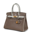 Hermes Special Order (HSS) Birkin 30 Etoupe and Gris Perle Chevre Brushed GHW