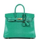 Hermes Birkin 25 Menthe Varanus Niloticus Lizard GHW