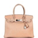 Vintage Hermes Birkin 30 Orange Dalmatian Buffalo PHW
