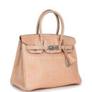 Vintage Hermes Birkin 30 Orange Dalmatian Buffalo PHW