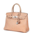 Vintage Hermes Birkin 30 Orange Dalmatian Buffalo PHW