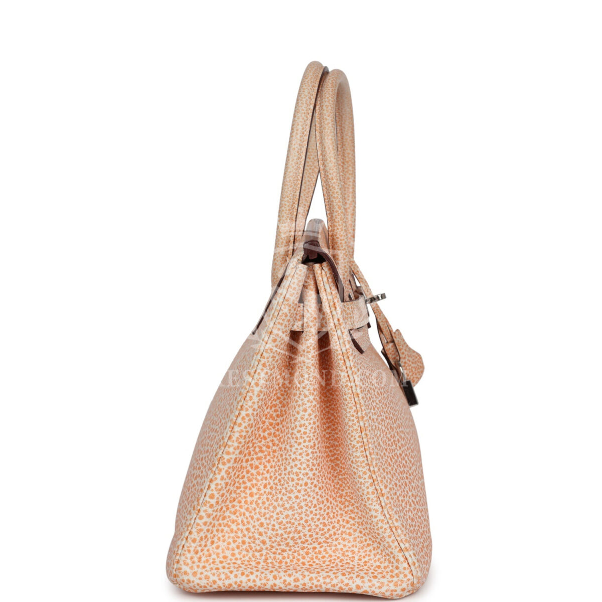 Vintage Hermes Birkin 30 Orange Dalmatian Buffalo PHW — изображение 3
