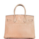 Vintage Hermes Birkin 30 Orange Dalmatian Buffalo PHW